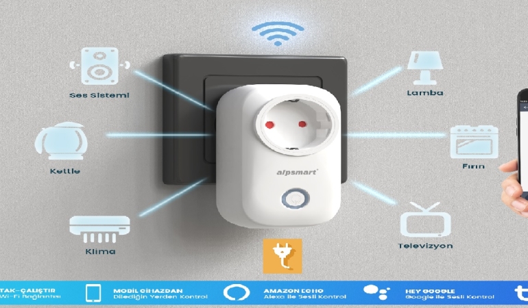 Akıllı Ev Sistemleri ile Entegre Çalışan Wi-Fi Destekli Priz Adaptörleri