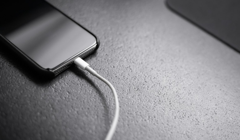 Şarj kablosu takılı akıllı telefon (temsili görsel)